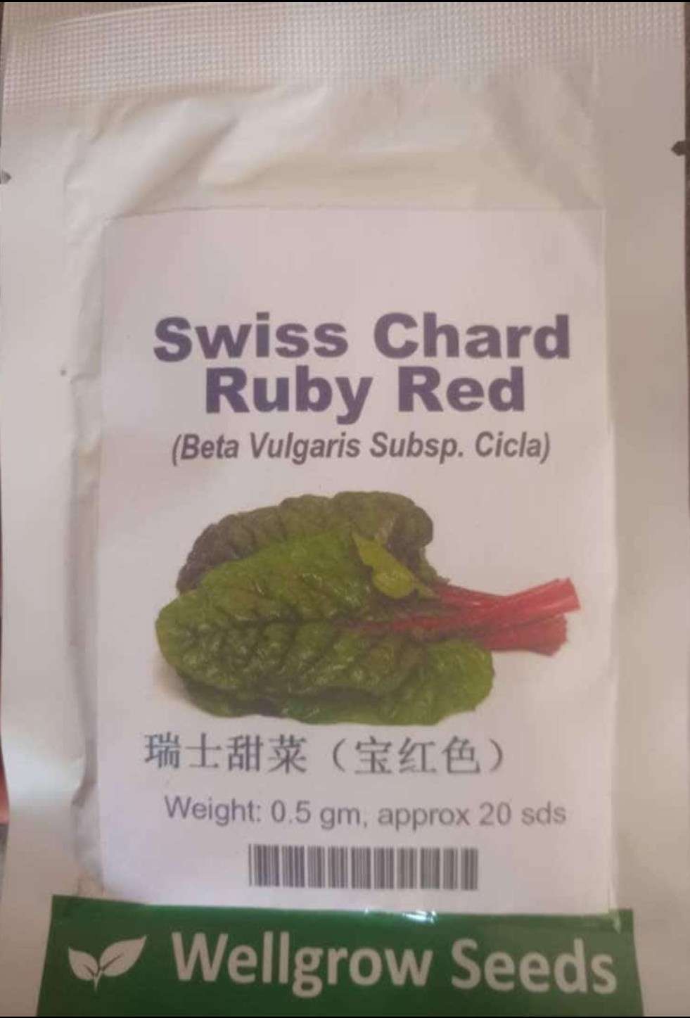 Wellgrow Swiss Chard Ruby Red (0.5g, Approx 20 Seeds) - Image 2