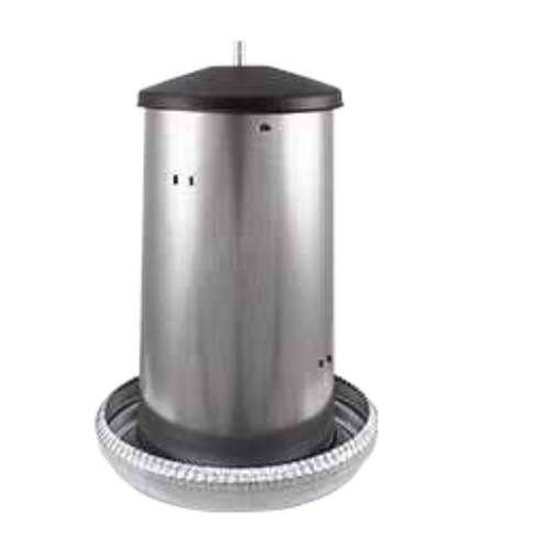 Galvanised Poultry Feeder with Lid