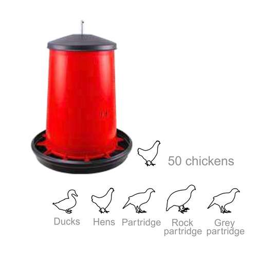 Plastic Poultry Feeder with Lid