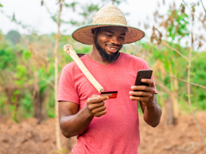 farmer happy with profit and payment