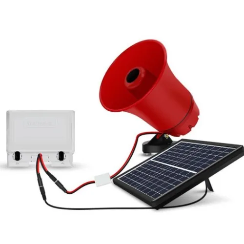 Solar Powered Scarecrow from HTS Farms